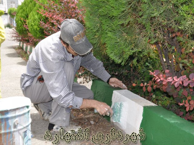 رنگ آمیزی جداول پارک وحدت