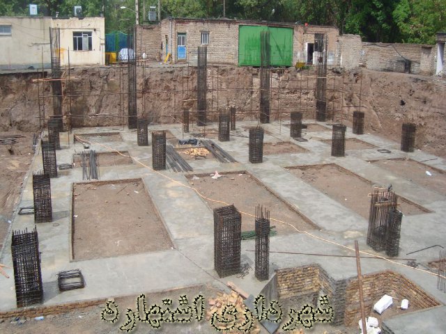 نمایی از زیرسازی مجتمع فرهنگی، تفریحی و پذیرایی  