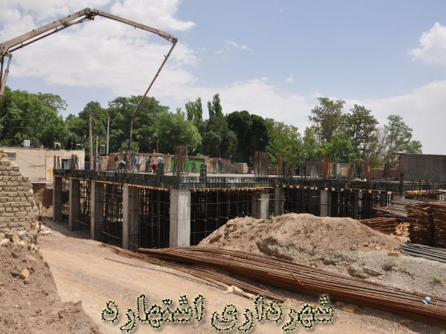 نمایی از آرماتوربندی مجتمع فرهنگی، تفریحی و پذیرایی 