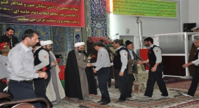 مراسم یادبود شهدای حادثه ساختمان پلاسکو تهران در مسجد شهدای اشتهارد